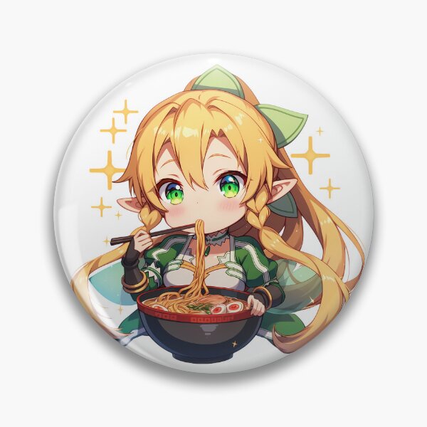 Item preview, Leafa Sword Art Online Kawaii Ramen Chibi Golden Noodle Bite designed and sold by mildaclairmo.