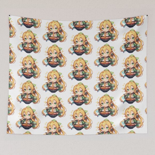 Item preview, Leafa Sword Art Online Kawaii Ramen Chibi Golden Noodle Bite designed and sold by mildaclairmo.
