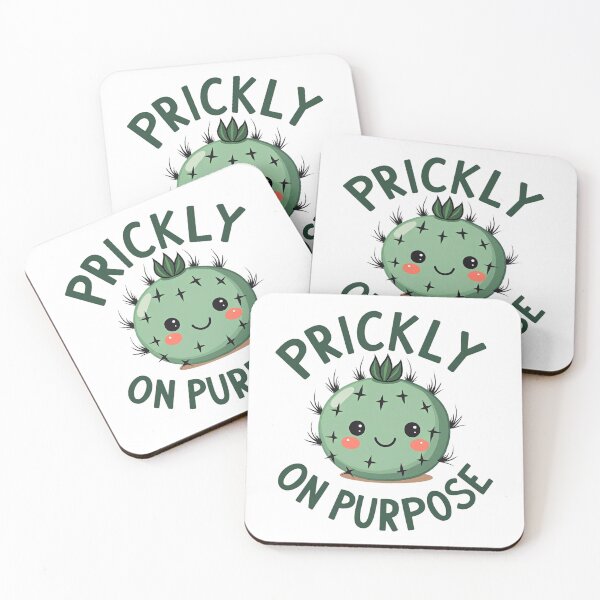 Item preview, Cute round cactus with Prickly On Purpose text designed and sold by Prints by Mat.