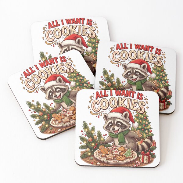 Item preview, All I Want Is Cookies – Funny Christmas Raccoon designed and sold by abdlhakim taoufik.