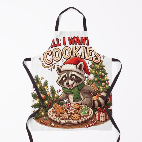 Item preview, All I Want Is Cookies – Funny Christmas Raccoon designed and sold by abdlhakim taoufik.