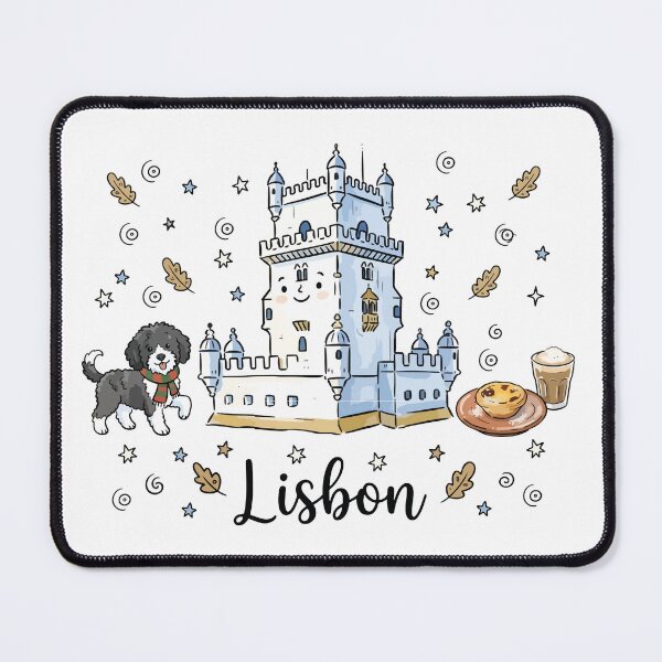 Item preview, Cute Belem Tower Lisbon Doodle Art designed and sold by RamyGallery.