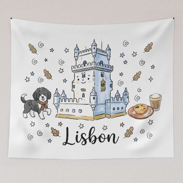 Item preview, Cute Belem Tower Lisbon Doodle Art designed and sold by RamyGallery.