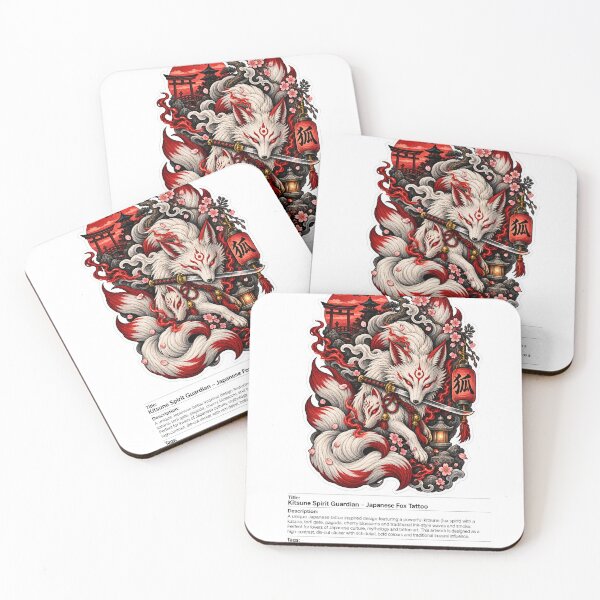 Item preview, Kitsune Spirit Guardian – Japanese Fox Tattoo designed and sold by TeikunShop.
