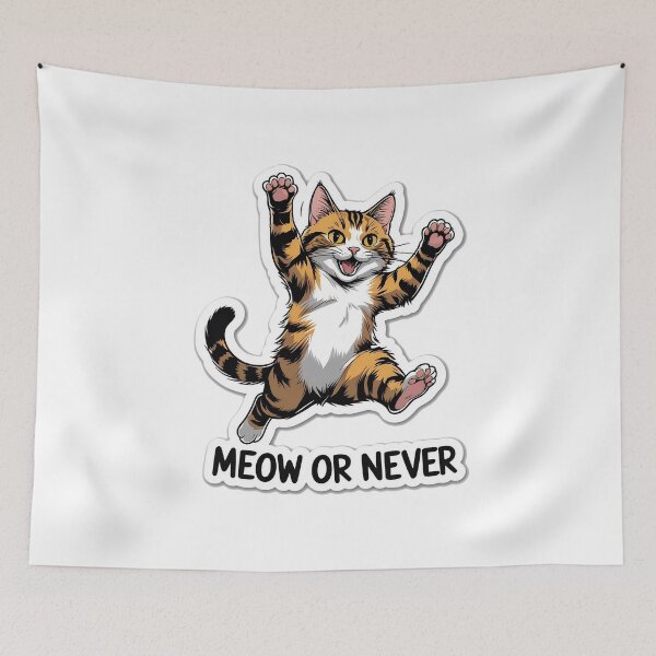 Item preview, Meow or Never Funny Cat Pun | Cute Cat Lover Gift designed and sold by decimalades.