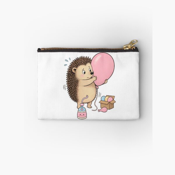 Item preview, Cute Anxious Hedgehog Hugging Pink Balloon - Kawaii Pastel Party designed and sold by Ala'Salem| Cute Characters, Real Moods.