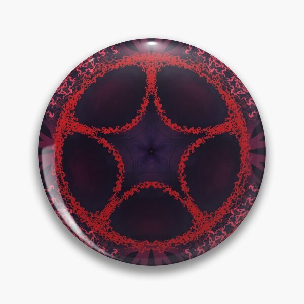 Item preview, red and purple abstract mandala pentagram designed and sold by Thistlegrove.