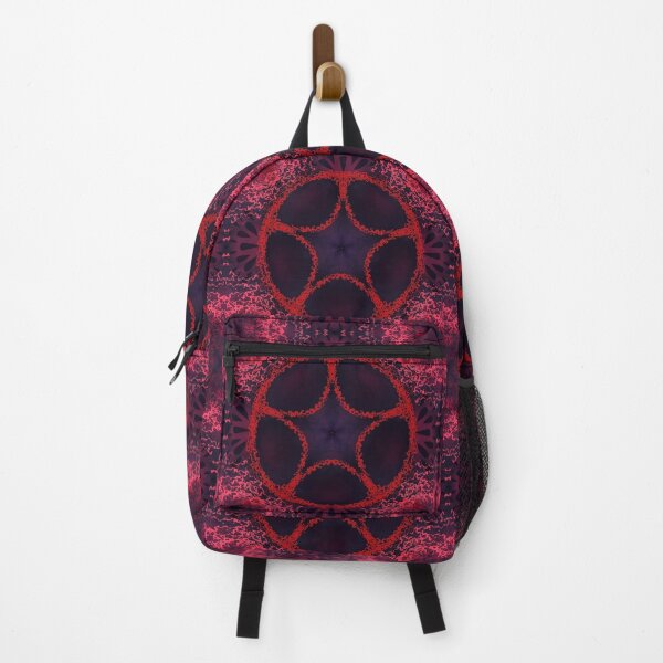 Item preview, red and purple abstract mandala pentagram designed and sold by Thistlegrove.