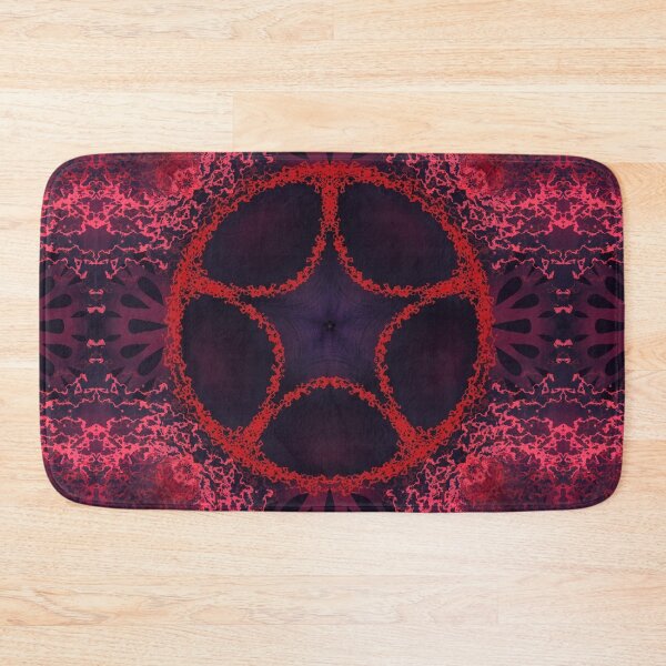 Item preview, red and purple abstract mandala pentagram designed and sold by Thistlegrove.
