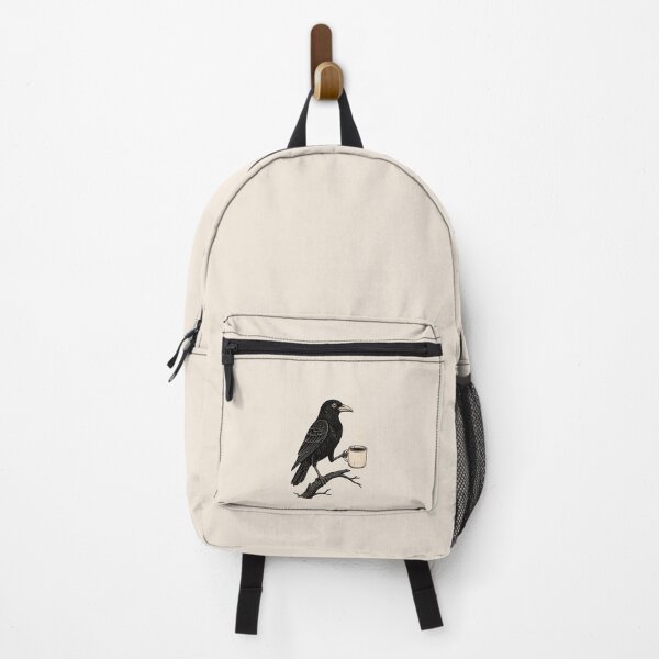 Item preview, Crow Holding Coffee Mug Vintage Linocut Art designed and sold by CG Studio.