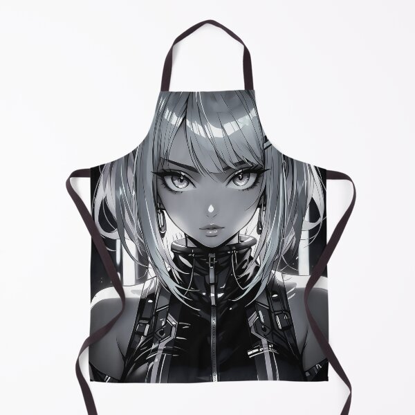 Item preview, Cyberpunk Black and White Anime Girl with Neon Hair and Futuristic Attire designed and sold by RecortShirt.