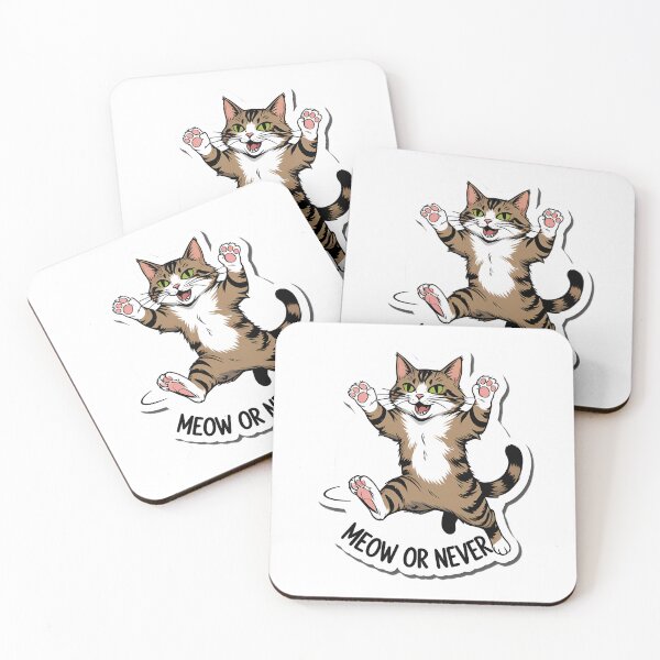Item preview, Meow or Never Funny Cat Quote | Cat Mom Cat Dad Gift designed and sold by decimalades.
