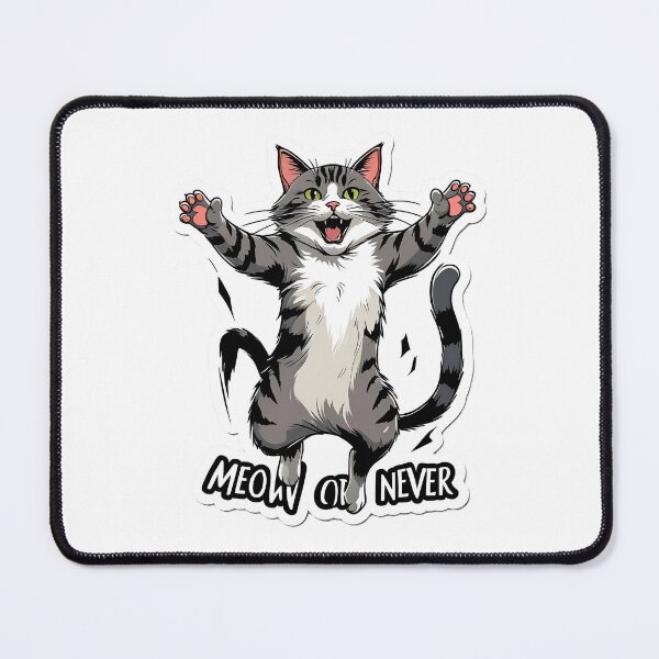 Item preview, Meow or Never Cat Pun | Funny Cat Lover T-Shirt designed and sold by decimalades.