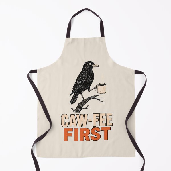 Item preview, Caw-Fee First Crow Coffee Vintage Linocut Art designed and sold by CG Studio.