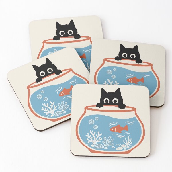 Item preview, Peeking Cat Fishbowl designed and sold by Gkinoki.