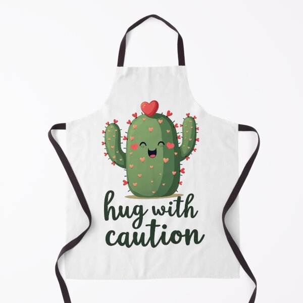 Item preview, Cactus covered in little hearts warning you to hug with caution designed and sold by Prints by Mat.