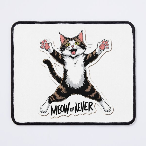 Item preview, Meow or Never Cute Cat Saying | Funny Feline Lover Gift designed and sold by decimalades.