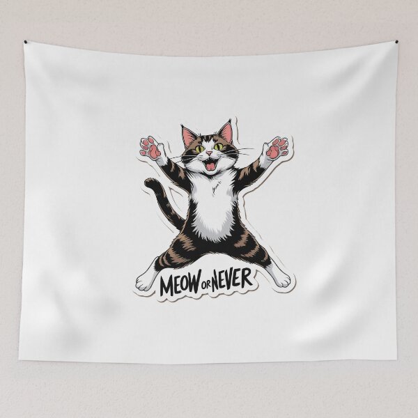 Item preview, Meow or Never Cute Cat Saying | Funny Feline Lover Gift designed and sold by decimalades.