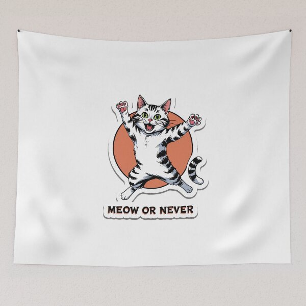 Item preview, Meow or Never Funny Cat Lover Design | Cute Kitty Gift designed and sold by decimalades.