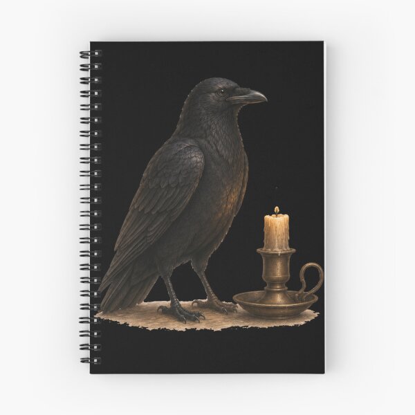 Item preview, Raven Candle T-Shirt | Gothic Vintage Halloween Gift designed and sold by Golden Ember Studio.
