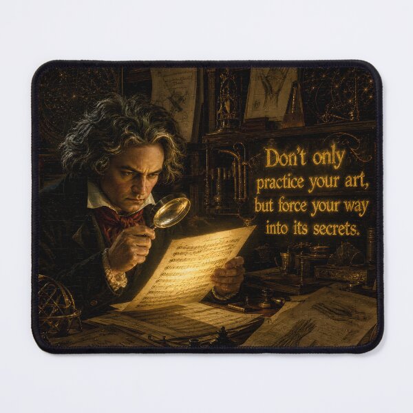 Item preview, Beethoven Quote: Don't only practice your art, but force your way into its secrets - Dark Academia Classical Music Mastery Art designed and sold by DoReMiStudio.