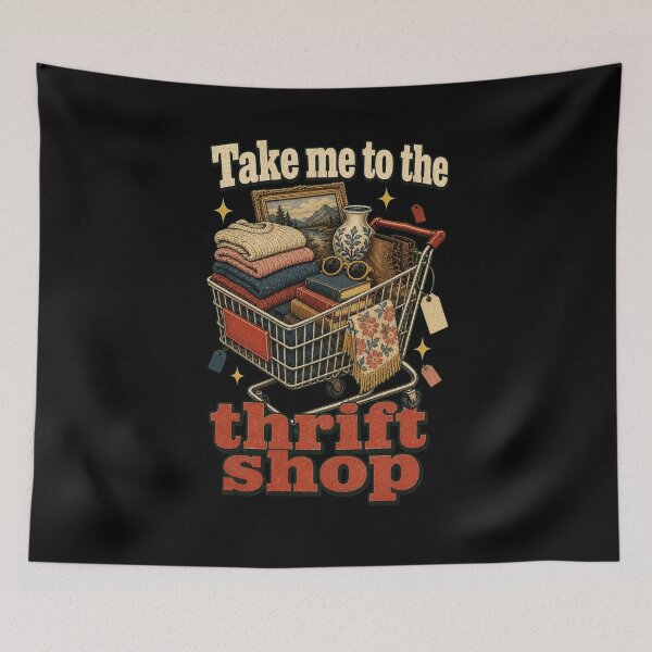 Item preview, Take me to the thrift shop vintage shopping cart designed and sold by snowry.
