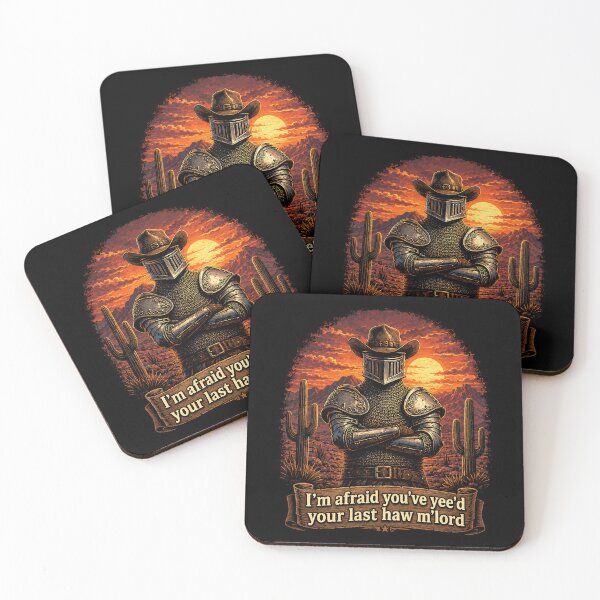 Item preview, I’m Afraid You’ve Yee’d Your Last Haw M’lord Medieval Cowboy Knight designed and sold by Eh Plus Designs.