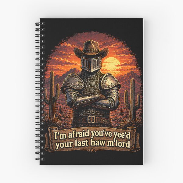 Item preview, I’m Afraid You’ve Yee’d Your Last Haw M’lord Medieval Cowboy Knight designed and sold by Eh Plus Designs.
