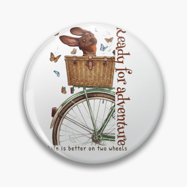 Item preview, Ready for Adventure Dachshund on Bicycle Artwork designed and sold by IvanaIka.