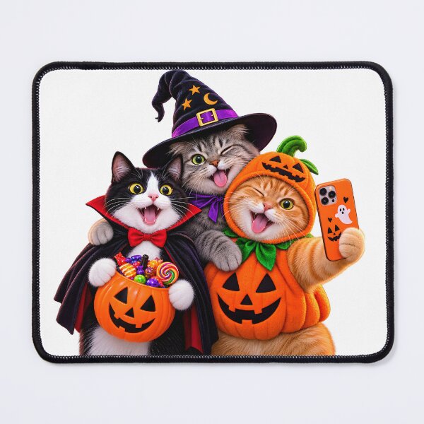 Item preview, Funny Halloween Cats Costume Selfie designed and sold by TinyWeird.
