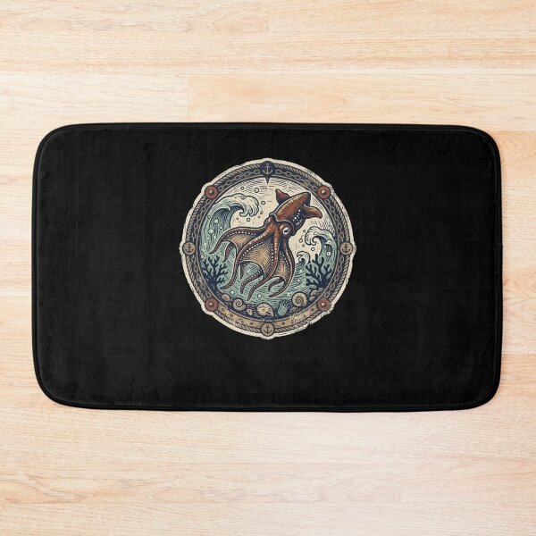 Item preview, Nautical Squid Kraken Vintage Ocean Creature Art designed and sold by snowry.