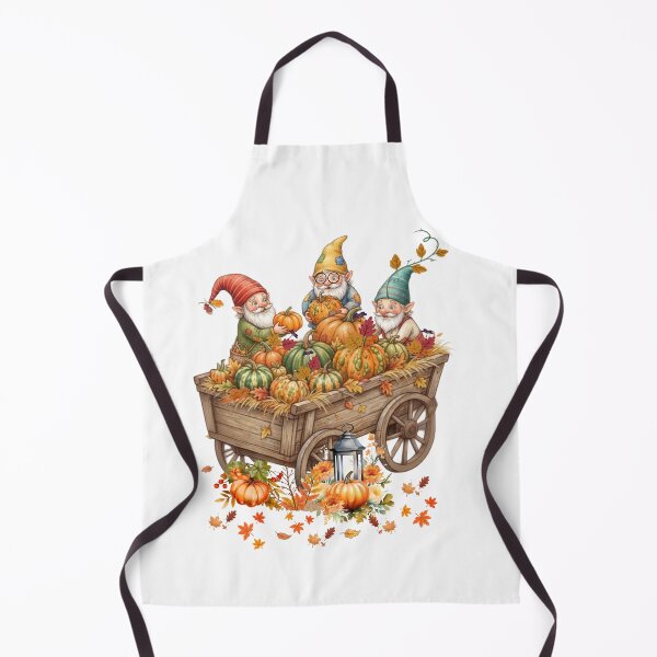 Item preview, Cute Fall Gnomes in Wooden Cart with Pumpkins designed and sold by VibranPalette.