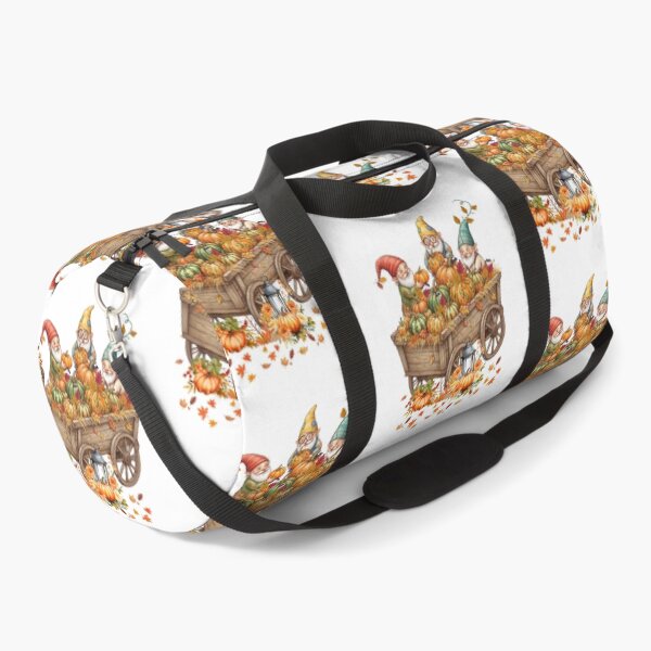 Item preview, Cute Fall Gnomes in Wooden Cart with Pumpkins  designed and sold by VibranPalette.