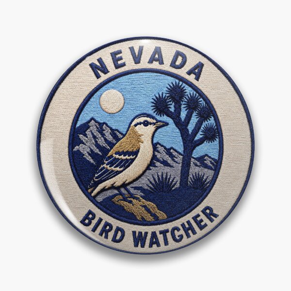 Item preview, Nevada Bird Watcher – Loggerhead Shrike Desert Patch designed and sold by The-Drip-Studio.