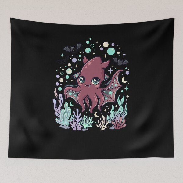 Item preview, Kawaii Vampire Squid Bat Wings Ocean Creature designed and sold by snowry.
