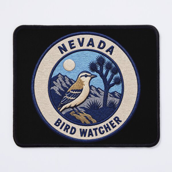 Item preview, Nevada Bird Watcher – Loggerhead Shrike Desert Patch designed and sold by The-Drip-Studio.
