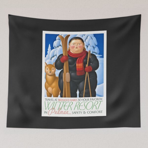 Item preview, Vintage Winter Resort Skiing – Retro Alpine Travel Poster designed and sold by retrographics.