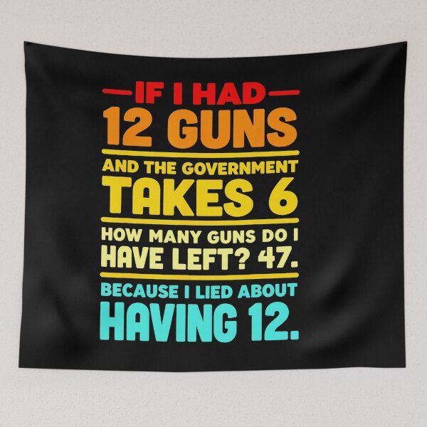 Item preview, Funny Second Amendment Math 12 Guns Government Humor designed and sold by HaytamShop.
