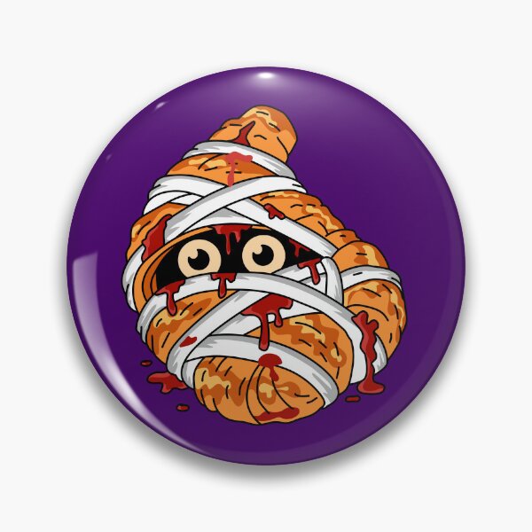 Item preview, Spooky Halloween Mummy Bakery Croissant Pastry with  Strawberry jam Bandages Vector Illustration designed and sold by RS4you.