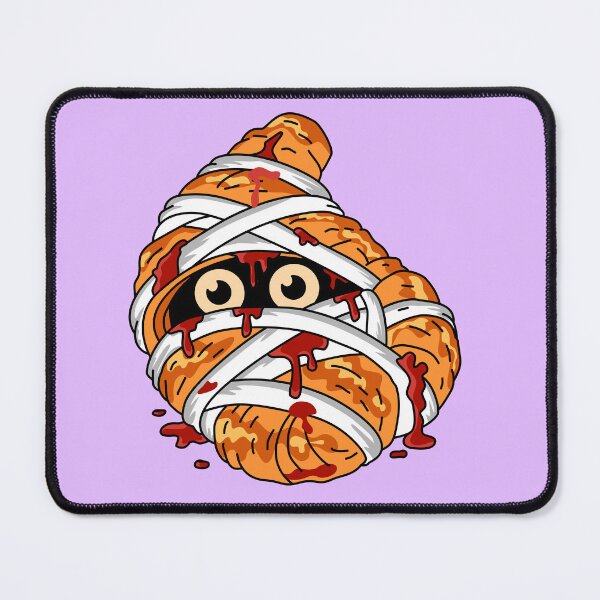 Item preview, Spooky Halloween Mummy Bakery Croissant Pastry with Strawberry jam Bandages Vector Illustration designed and sold by RS4you.
