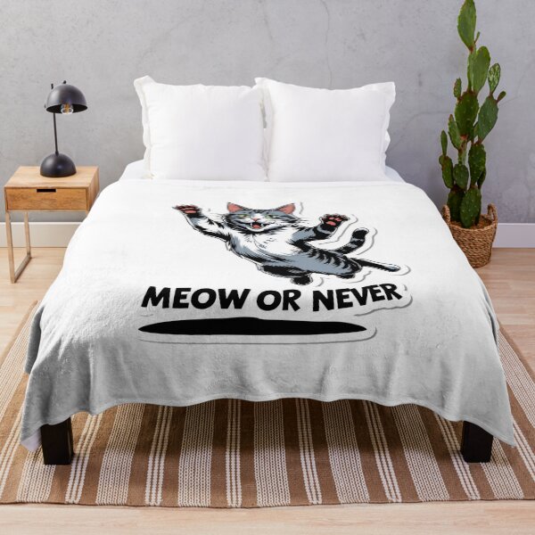 Item preview, Meow or Never | Funny Cat Pun for Cat Lovers designed and sold by decimalades.