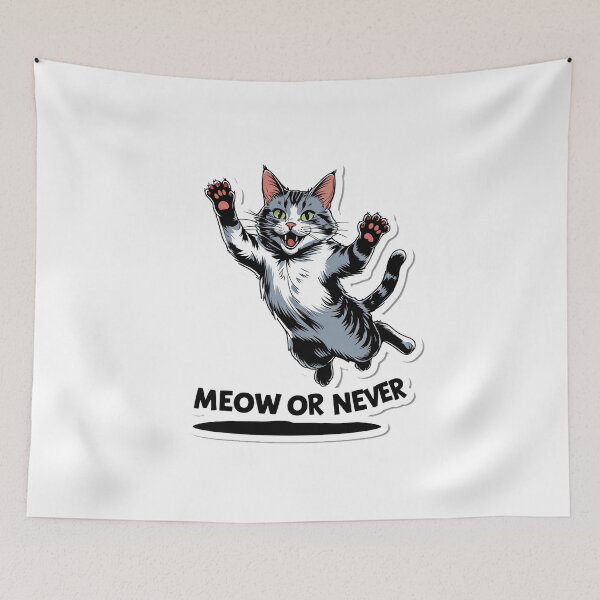 Item preview, Meow or Never | Funny Cat Pun for Cat Lovers designed and sold by decimalades.