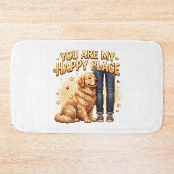 Item preview, Happy Place Golden Retriever Heartwarming Art designed and sold by pradeepvisuals.