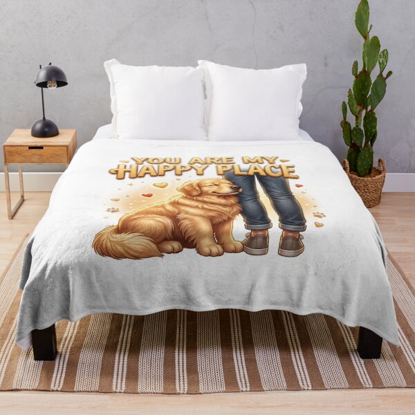 Item preview, Happy Place Golden Retriever Heartwarming Art designed and sold by pradeepvisuals.