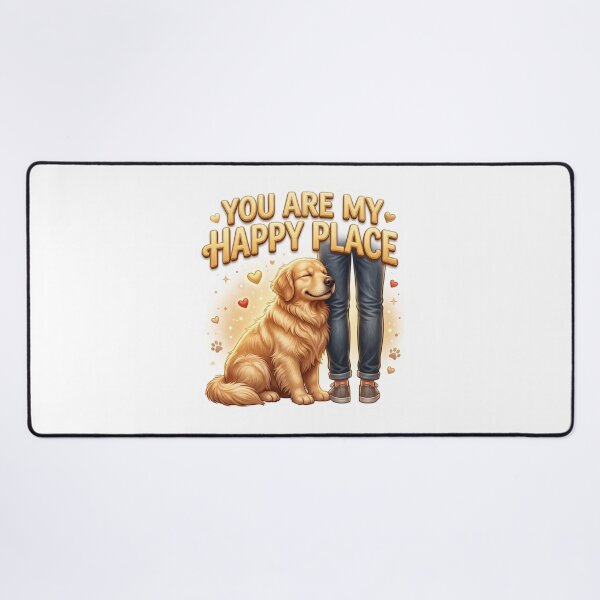 Item preview, Happy Place Golden Retriever Heartwarming Art designed and sold by pradeepvisuals.
