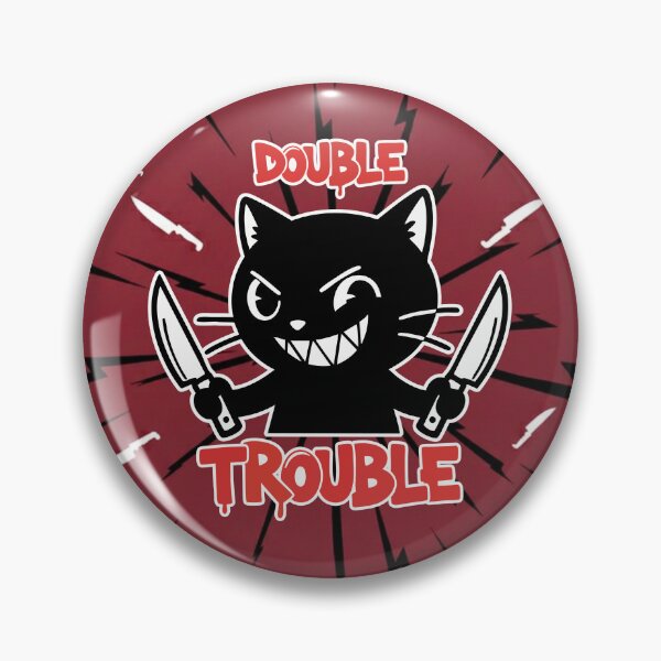 Item preview, Double Trouble Black Cat Knife Cartoon designed and sold by Taridesign.