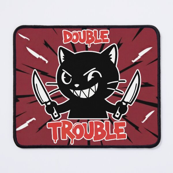 Item preview, Double Trouble Black Cat Knife Cartoon designed and sold by Taridesign.