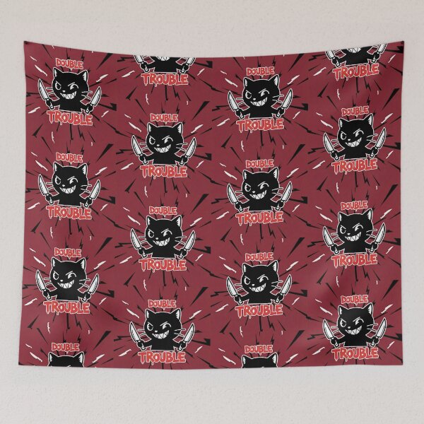 Item preview, Double Trouble Black Cat Knife Cartoon designed and sold by Taridesign.