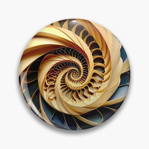 Item preview, Intricate Spiral Pattern Design in Obsidian and Gold designed and sold by Vicky Brago-Mitchell®.