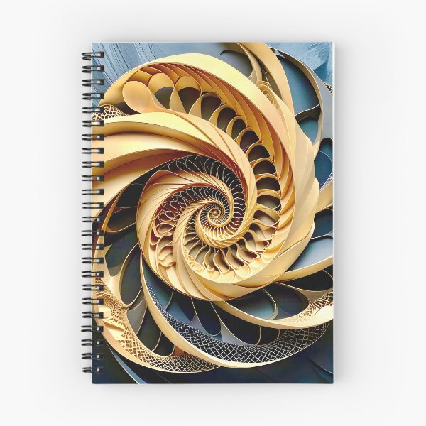 Item preview, Intricate Spiral Pattern Design in Obsidian and Gold designed and sold by Vicky Brago-Mitchell®.